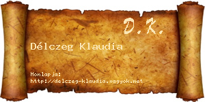 Délczeg Klaudia névjegykártya